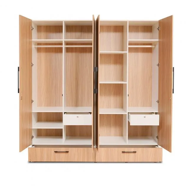 Daisy Wardrobe - Sahara Walnut & White (LF-DAISY-4WD-SWW-S)