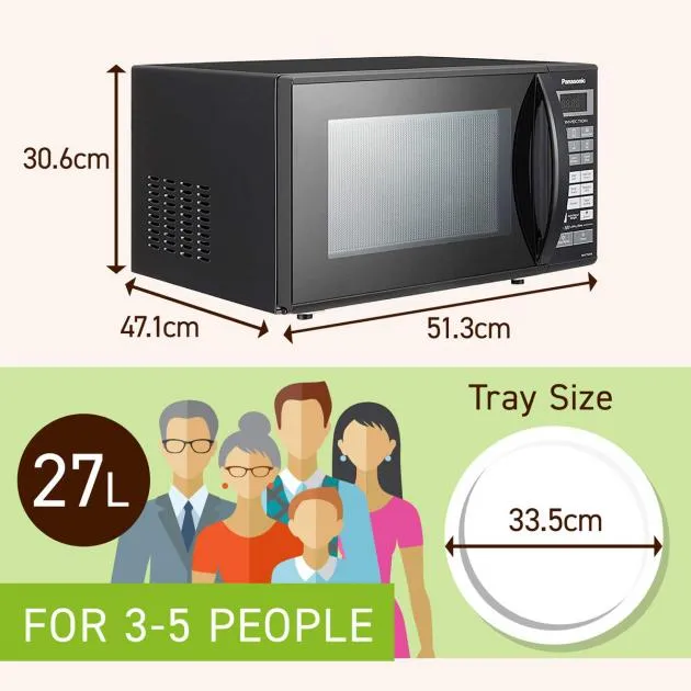 Panasonic 27L Convection Touch Microwave With Magic Grill (NN-CT645) - 1400W