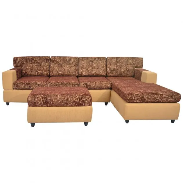 Awana Sectional sofa - Light Brown Base And Dark Brown Cushions