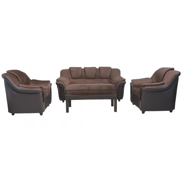 Dune Sofa - Brown PVC And Dark Brown Micro Fabric (WF-DUNE-03-S)