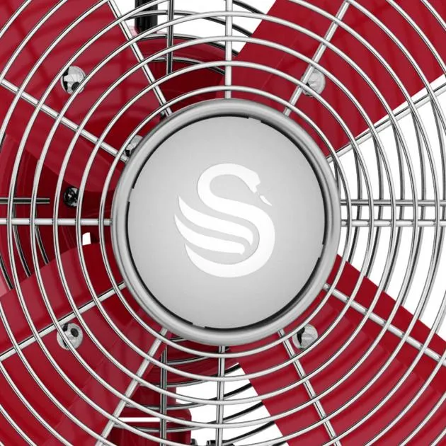 Swan Retro 16 Inch Stand Fan (Red)