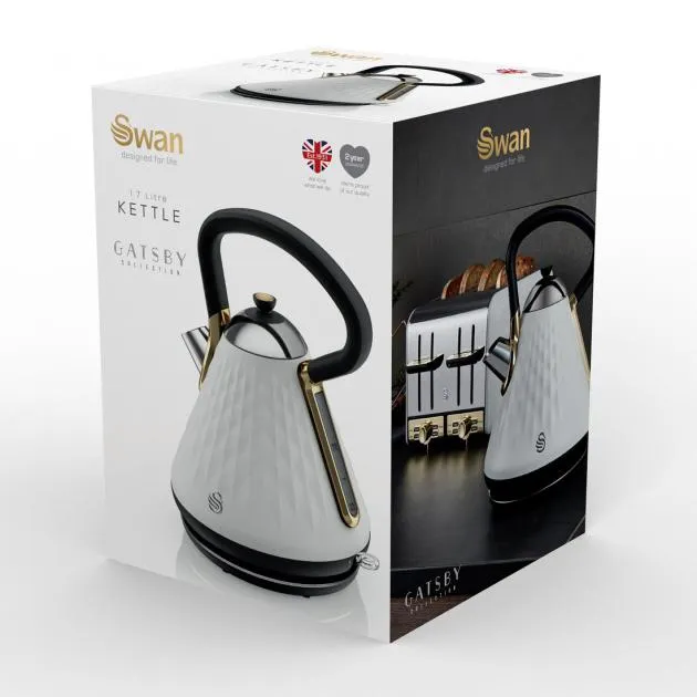 Swan Gatsby Pyramid Kettle (White)