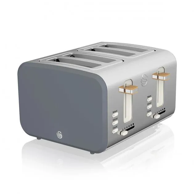Swan 4 Slice Nordic Style Toaster 1500W (Grey)