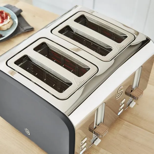 Swan 4 Slice Nordic Style Toaster 1500W (Grey)