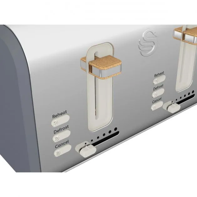 Swan 4 Slice Nordic Style Toaster 1500W (Grey)