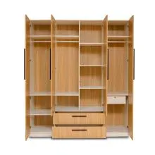 Crest Wardrobe - Sahara Walnut & White (LF-CRES-4WD-SWW-S)