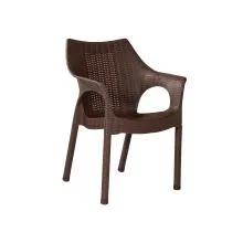 Plastic Rattan Chair - PF-CAMB-BR-S (Brown)