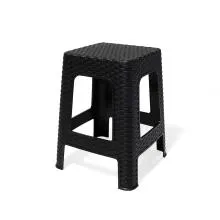 Rattan Plastic Stool - Black (RTN-ST-BL)