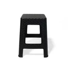 Rattan Plastic Stool - Black (RTN-ST-BL)