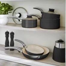 Swan Retro 5 Piece Cookware Set (Black)